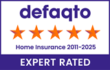 Defaqto 5 star rating 2011-2025 home insurance logo