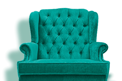 A green armchair