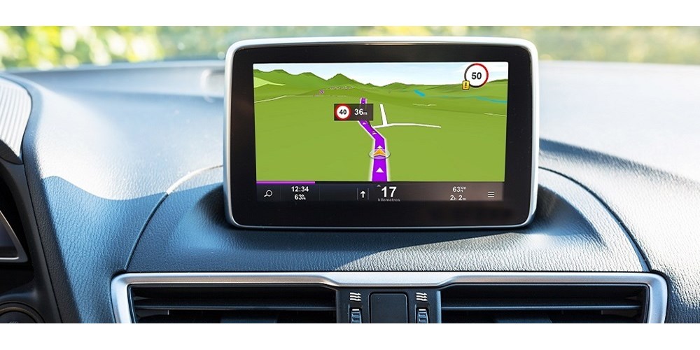 A satnav in a car