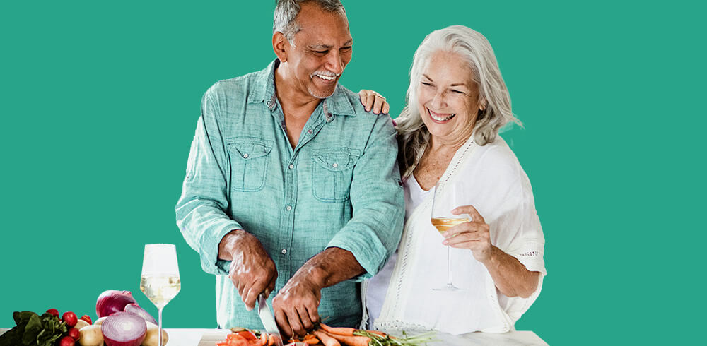 Couple cooking